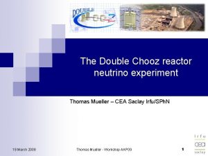 The Double Chooz reactor neutrino experiment Thomas Mueller