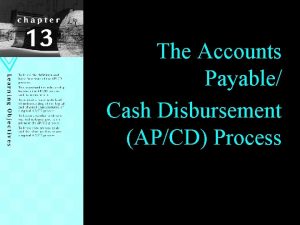 The Accounts Payable Cash Disbursement APCD Process Learning