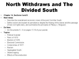 North Withdraws and The Divided South Chapter 14