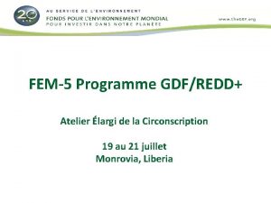 FEM5 Programme GDFREDD Atelier largi de la Circonscription