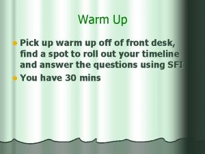 Warm Up l Pick up warm up off