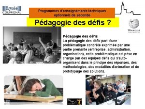 Programmes denseignements techniques optionnels de seconde Pdagogie des