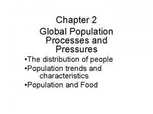 Chapter 2 Global Population Processes and Pressures The