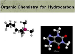 Organic Chemistry for Hydrocarbon 1 Alkanes Hydrocarbon chains