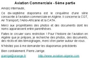 Aviation Commerciale 5me partie Amie Internaute Ce dixseptime