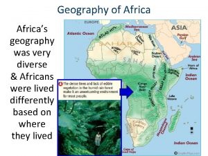 Geography of Africas geography was very diverse Africans