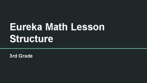 Eureka Math Lesson Structure 3 rd Grade 3