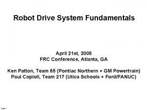 FIRST Drive Systems 4212005 Copioli Patton Robot Drive