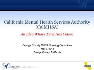 California Mental Health Services Authority Cal MHSA An