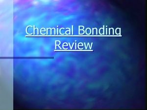 Chemical Bonding Review Valence electrons Electrons in the