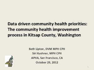 Data driven community health priorities The community health