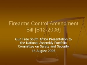 Firearms Control Amendment Bill B 12 2006 Gun