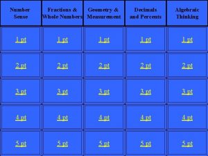 Number Sense Fractions Geometry Whole Numbers Measurement Decimals