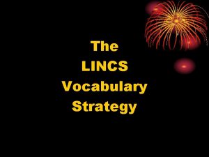 The LINCS Vocabulary Strategy cue card 1 AN