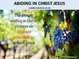 ABIDING IN CHRIST JESUS 1 JOHN 2 28