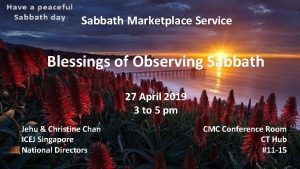 Sabbath Marketplace Service Blessings of Observing Sabbath 27