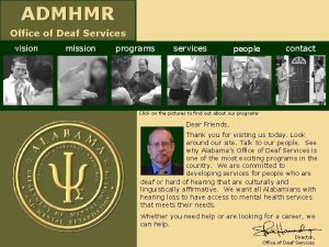 ADMHMR Office of Deaf Services vision mission programs