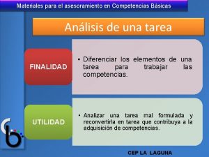 Materiales para el asesoramiento en Competencias Bsicas Anlisis