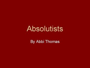 Absolutists By Abbi Thomas King Henry VIII of