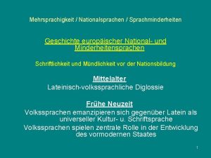 Mehrsprachigkeit Nationalsprachen Sprachminderheiten Geschichte europischer National und Minderheitensprachen