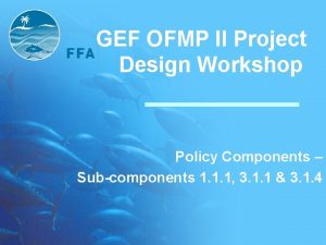 GEF OFMP II Project Design Workshop Policy Components