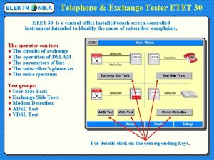 ELEKTR NIKA Telephone Exchange Tester ETET 30 is