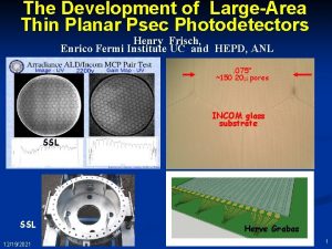 The Development of LargeArea Thin Planar Psec Photodetectors