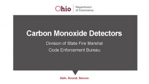 Carbon Monoxide Detectors Division of State Fire Marshal