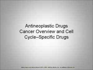 Antineoplastic Drugs Cancer Overview and Cell CycleSpecific Drugs