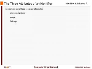 The Three Attributes of an Identifier Attributes 1