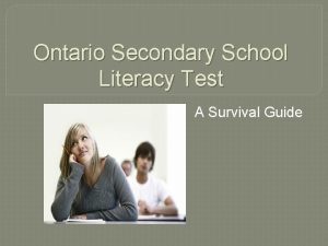 Ontario Secondary School Literacy Test A Survival Guide