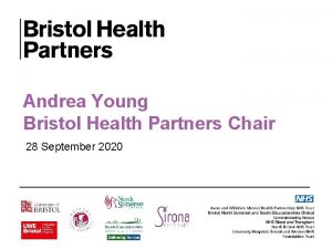 Andrea Young Bristol Health Partners Chair 28 September