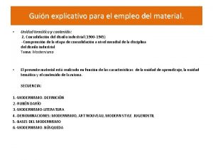 Guin explicativo para el empleo del material Unidad