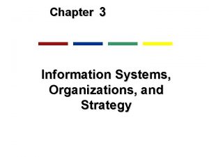 Chapter 3 Information Systems Organizations and Strategy Management