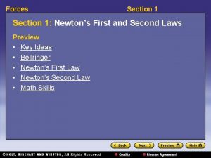 Forces Section 1 Newtons First and Second Laws