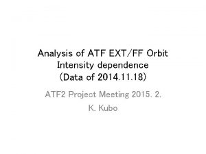 Analysis of ATF EXTFF Orbit Intensity dependence Data