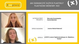 JAK OGRANICZY ZUYCIE PLASTIKU PLASTIKOWI MWIMY NIE Weronika