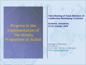 Third Meeting of Trade Ministers of Landlocked Developing