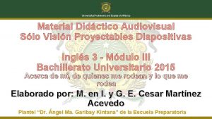 Material Didctico Audiovisual Slo Visin Proyectables Diapositivas Ingls