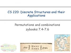 CS 220 Discrete Structures and their Applications Permutations