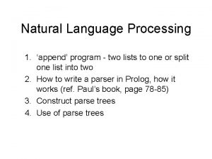 Natural Language Processing 1 append program two lists