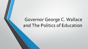 Governor George C Wallace and The Politics of
