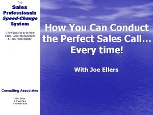 The Sales Professionals SpeedChange System The Fastest Way