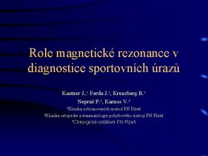 Role magnetick rezonance v diagnostice sportovnch raz Kastner