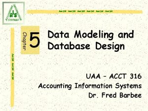 Acct 316 Acct 316 Chapter 5 Data Modeling