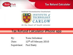 Tax Refund Calculator i Phone app By Date