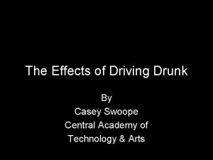 The Effects of Driving Drunk By Casey Swoope