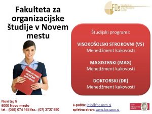 Fakulteta za organizacijske tudije v Novem mestu tudijski