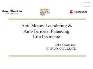 AntiMoney Laundering AntiTerrorist Financing Life Insurance John Shoemaker