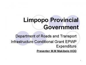 Limpopo Provincial Government Department of Roads and Transport